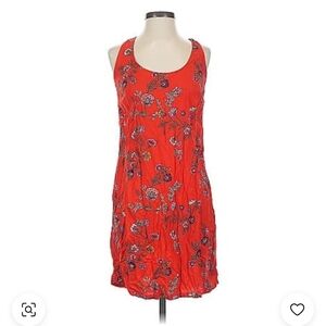 Old Navy Floral Sleeveless Red Dress